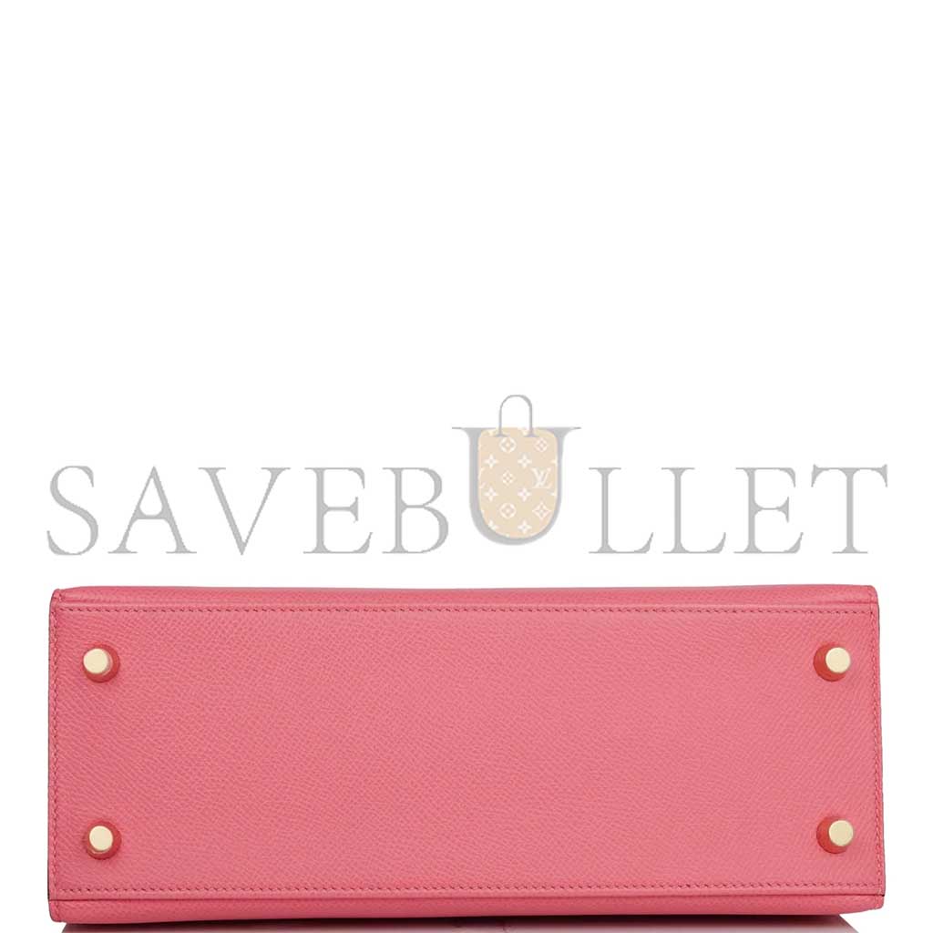 H**mes kelly sellier 25 rose azalee verso epsom permabrass hardware (25*17*7cm)